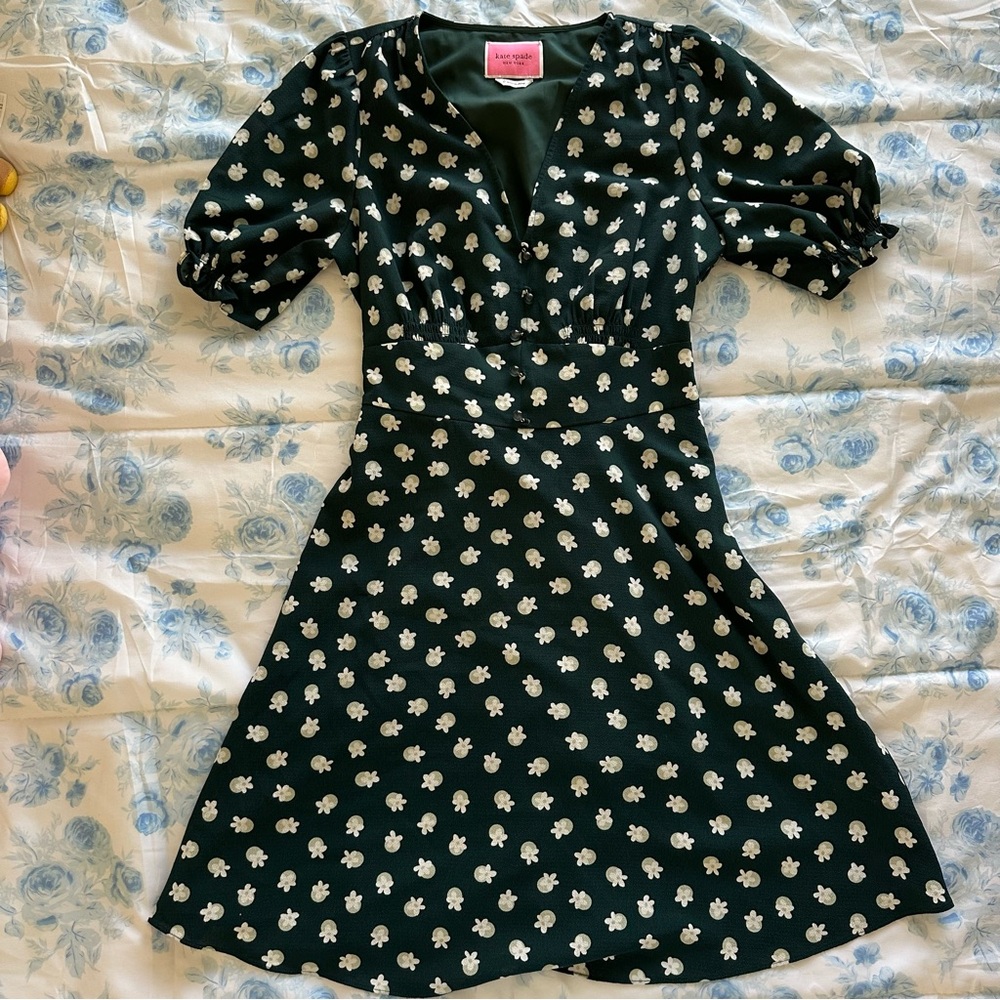 Kate Spade Flower Print A Line Dress Size 0